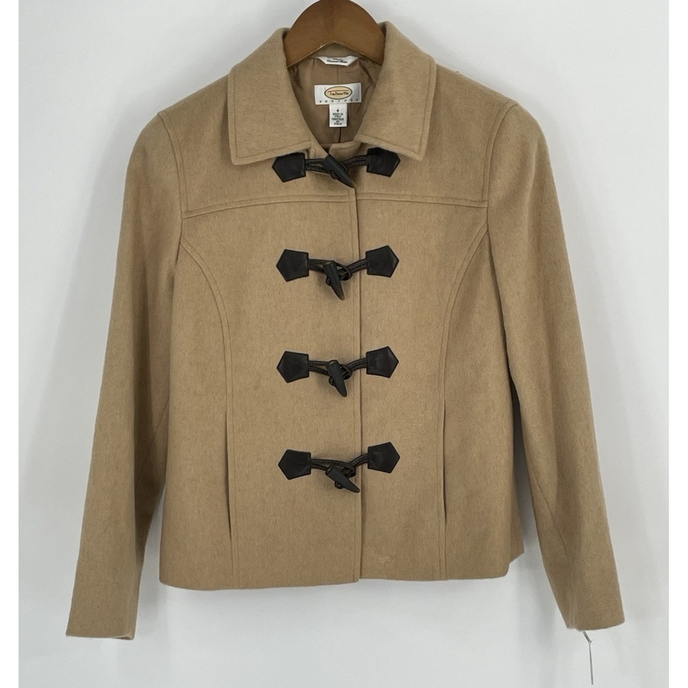 NWT Talbots 4P 100% Pure Camel Hair Short Blazer Jacket Toggle Close‎ Flaw $248